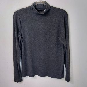 Chico's Calista Mock Neck Top Alpaca (Dark Gray) Size 12